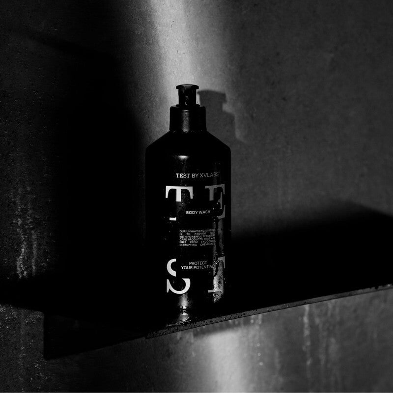 TEST BODY WASH on shower stand